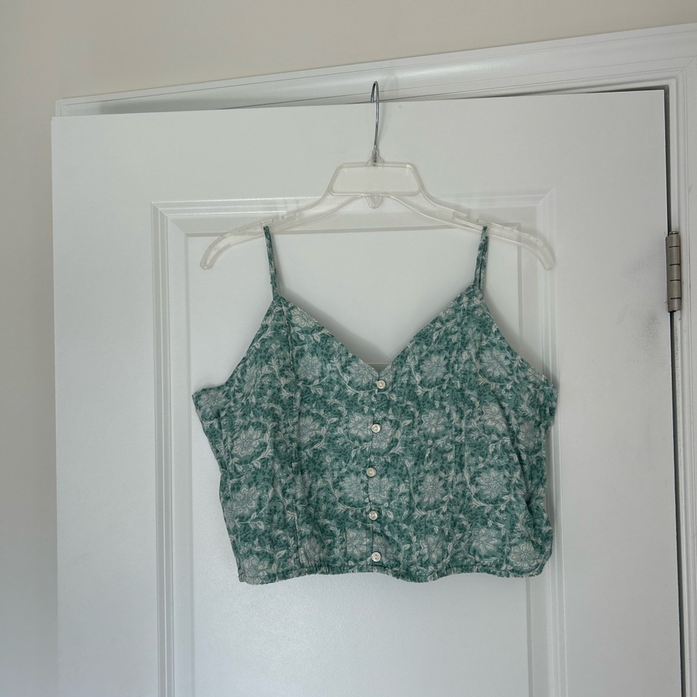 Floral Green Women's Crop Top